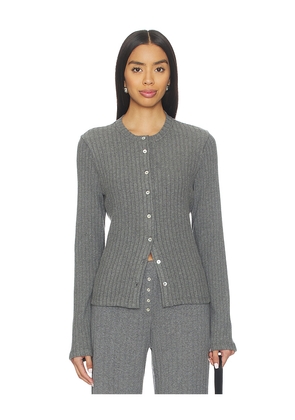 DONNI. The Sweater Rib Cardi in Grey. Size M. Also in XS, S, L.