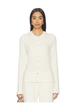 DONNI. The Sweater Rib Cardi in Cream. Size M. Also in L.