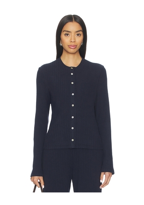 DONNI. The Sweater Rib Cardi in Navy. Size M. Also in XS, L.