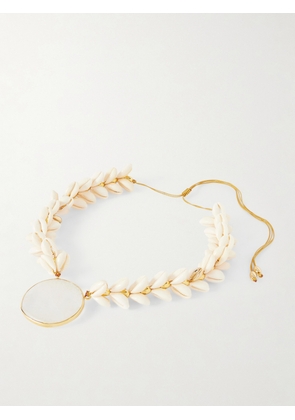 TOHUM - Concha Gold-plated, Shell And Crystal Necklace - One size