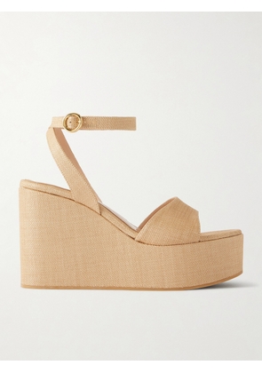 Gianvito Rossi - 60 Raffia Platform Wedge Sandals - Neutrals - IT36,IT36.5,IT37,IT37.5,IT38,IT38.5,IT39,IT39.5,IT40,IT40.5,IT41,IT41.5,IT42