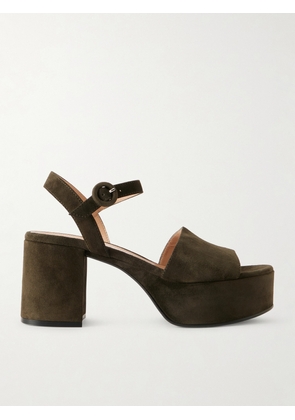 Gianvito Rossi - Carol 35 Suede Platform Sandals - Green - IT36,IT36.5,IT37,IT37.5,IT38,IT38.5,IT39,IT39.5,IT40,IT40.5,IT41,IT41.5,IT42
