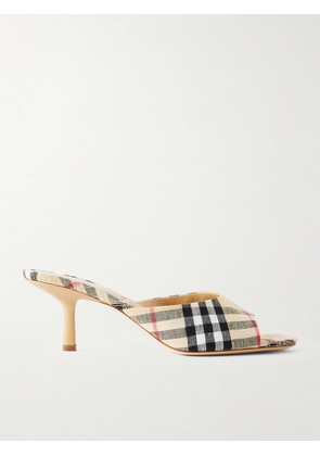 Burberry - Checked Canvas Mules - Neutrals - IT36,IT36.5,IT37,IT37.5,IT38,IT38.5,IT39,IT39.5,IT40,IT40.5,IT41,IT41.5,IT42