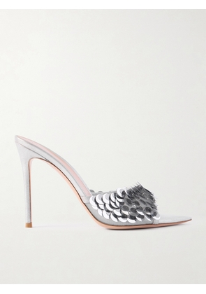 Gianvito Rossi - Sequined Mesh Mules - Silver - IT36,IT36.5,IT37,IT37.5,IT38,IT38.5,IT39,IT39.5,IT40,IT40.5,IT41,IT41.5,IT42