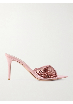 Gianvito Rossi - Sequined Mesh Mules - Pink - IT36,IT36.5,IT37,IT37.5,IT38,IT38.5,IT39,IT39.5,IT40,IT40.5,IT41,IT41.5,IT42