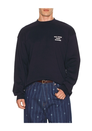 DrÃ´le De Monsieur Le T-Shirt Slogan ML in Navy. Size S. Also in M, XXL/2X.