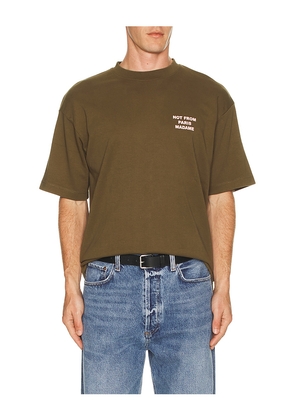 DrÃ´le De Monsieur Le T-Shirt Slogan in Brown. Size M. Also in S, L, XXL/2X.