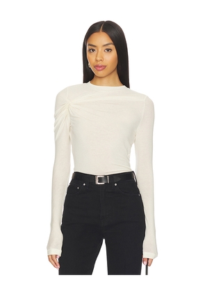 AGOLDE Lissa Log Sleeve Tee in Ivory. Size M. Also in XS, L, XL.