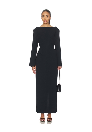 EAVES x Coco Norna Polished Crepe Maxi Dress in Black. Size S. Also in M, XS, XXS.