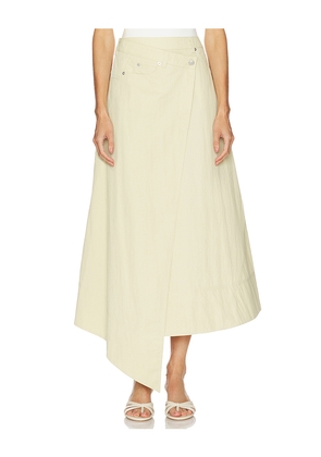 Camila Coelho Ignacia Midi Skirt in Beige. Size M. Also in XXS, XS, S.