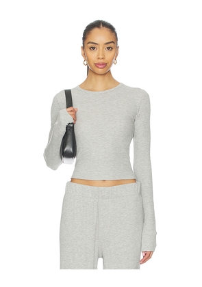 Eterne Long Sleeve Thermal Top in Light Grey. Size M. Also in XS, S, L.