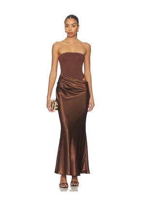 ALL THE WAYS Carrie Maxi Dress in Brown. Size S. Also in L, M, XL, XS, XXS.