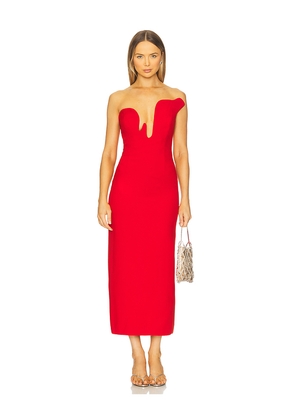 Bardot Rosalyn Midi Dress in Red. Size 12. Also in 4, 2, 6, 8, 10.
