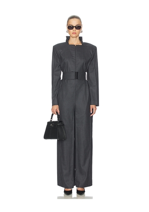 Bevza Pinstriped Jumpsuit in Grey. Size M. Also in S, XS.