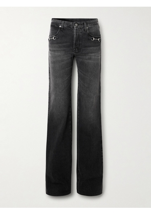 Gucci - Horsebit-detailed Low-rise Bootcut Jeans - Gray - 24,25,26,27,28,29,30