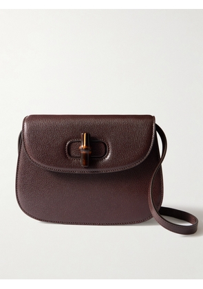 Gucci - Bamboo Mini Textured-leather Shoulder Bag - Brown - One size