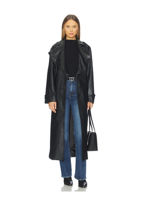 Bardot Reilia Vegan Leather Coat in Black. Size S/M. Also in M/L.