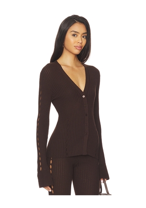 CORDOVA Savoie Cardigan in Chocolate. Size M. Also in L, XS.
