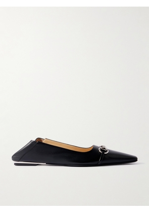 Gucci - Vittoria Collapsible-heel Horsebit-embellished Leather Ballet Flats - Black - IT36,IT36.5,IT37,IT37.5,IT38,IT38.5,IT39,IT39.5,IT40,IT40.5,IT41