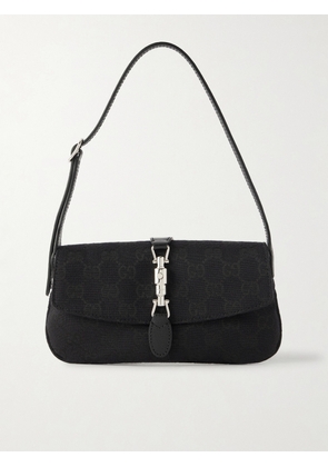Gucci - Jackie Mini Leather-trimmed Canvas-jacquard Shoulder Bag - Black - One size