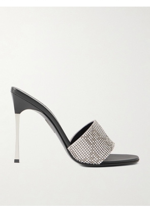 Gucci - Trinity Crystal-embellished Mesh Mules - Gray - IT36,IT37,IT38,IT39,IT40,IT41