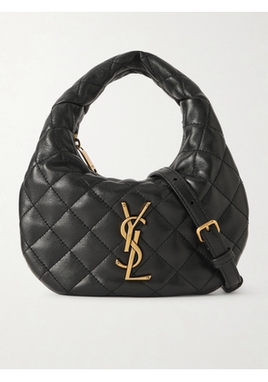 SAINT LAURENT - Icarino Mini Quilted Leather Shoulder Bag - Black - One size