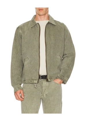 Asher Zed Zip Cotton Twill Jacket in Green. Size M. Also in L.