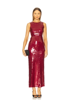 Bardot x REVOLVE X Revolve Portia Sequin Maxi Dress in Burgundy. Size 12. Also in 10, 2, 4, 6, 8.