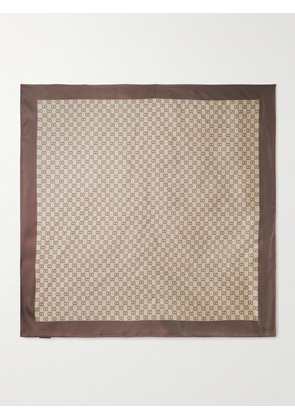 Gucci - Printed Silk-twill Scarf - Brown - One size