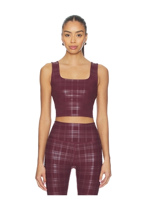 Beyond Yoga Beyond The Studio High Cropped Tank Top in Burgundy. Size M. Also in S, XS, L, XL.