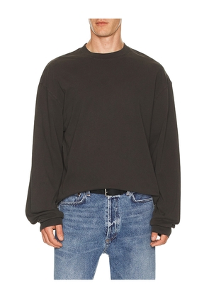 AGOLDE Long Sleeve Asha Tee in Grey. Size M. Also in S, L, XL/1X.