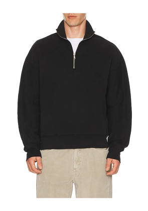 AGOLDE Idris Quarter Zip Sweater in Black. Size M. Also in S, L, XL/1X.