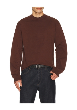 AGOLDE Long Sleeve Asha Tee in Chocolate. Size M. Also in L, XL/1X.