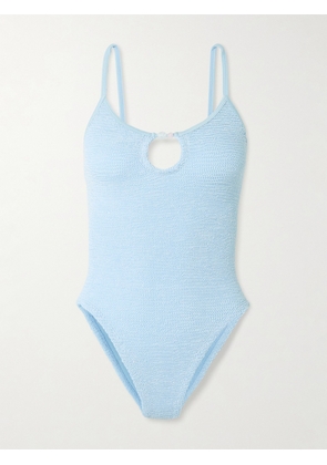 Hunza G - Mia Bead-embellished Cutout Original Crinkle™ Swimsuit - Blue - One size