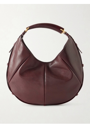 SAINT LAURENT - Mombasa Paneled Leather Shoulder Bag - Burgundy - One size