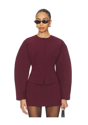 ALL THE WAYS Mamie Blazer in Burgundy. Size M. Also in L, S, XS, XXS.