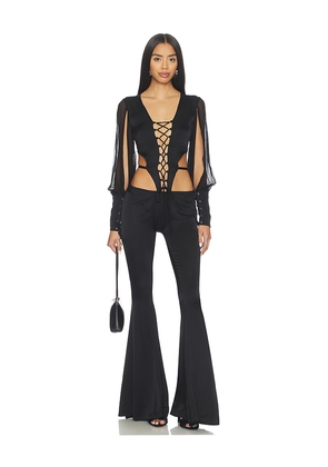 AMOR MIA Huntress Jumpsuit in Black. Size L. Also in M, S, XS.