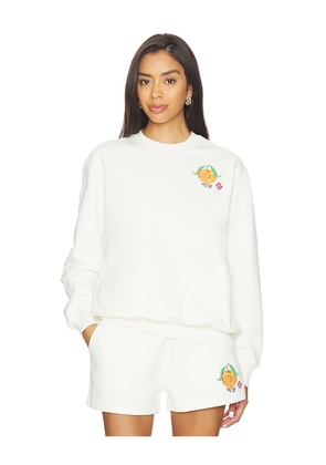 Casablanca Orange Mascot Patch Sweatshirt in Cream. Size S. Also in XS, M.