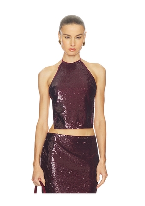 Camila Coelho Noella Top in Burgundy. Size M. Also in XXS, XS, S, L, XL.