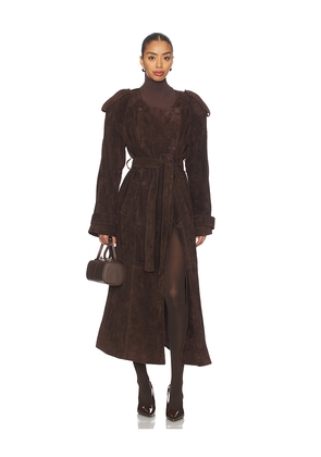 Ducie Klarissa Trench Coat in Brown. Size L. Also in M, S, XS, XXS.
