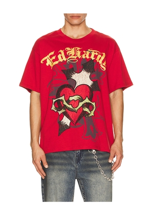 Ed Hardy Heart Boxy Tee in Red. Size M. Also in S, L.