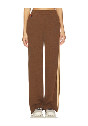 Aviator Nation 5 Stripe Wide Leg Pocket Sweatpant in Brown. Size XL/1X. Also in XS.