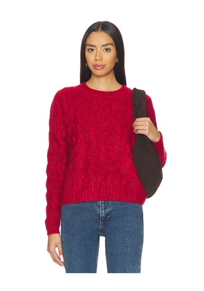 Autumn Cashmere Cable Crew Sweater in Red. Size S. Also in XS, M.