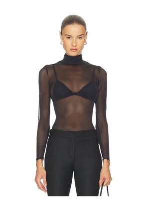 Commando Chic Mesh Long Sleeve Turtleneck in Black. Size M/L. Also in S/M, L/XL.