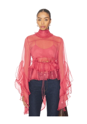 Bardot Anyssa Ruffle Blouse in Rose. Size 12. Also in 2, 4, 6, 8.
