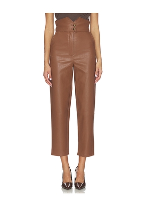 Bardot Aster Vegan Leather Pant in Brown. Size 10. Also in 4, 2, 6, 8.