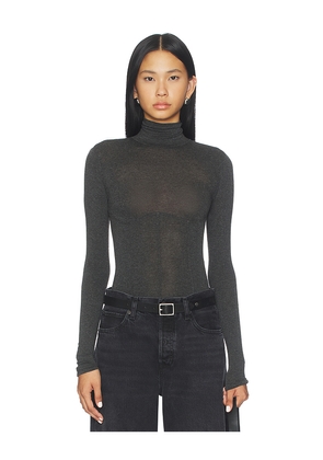 AGOLDE Wilma Bodysuit in Charcoal. Size S. Also in M, XL, XS.