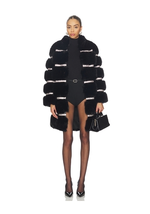Adrienne Landau Diamond Luxe Coat in Black. Size M. Also in L, S.