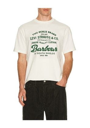 Barbour x Levi's Graphic T-Shirt in White. Size S. Also in M, XL/1X, XXL/2X.