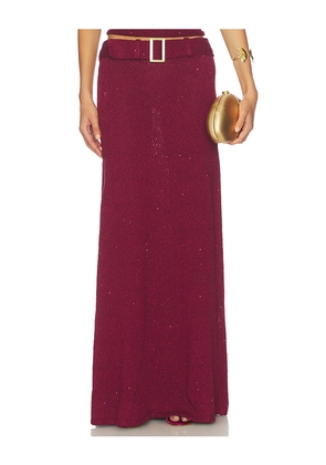 ASTA RESORT Alma Belted Skirt in Burgundy. Size S. Also in XS, M.